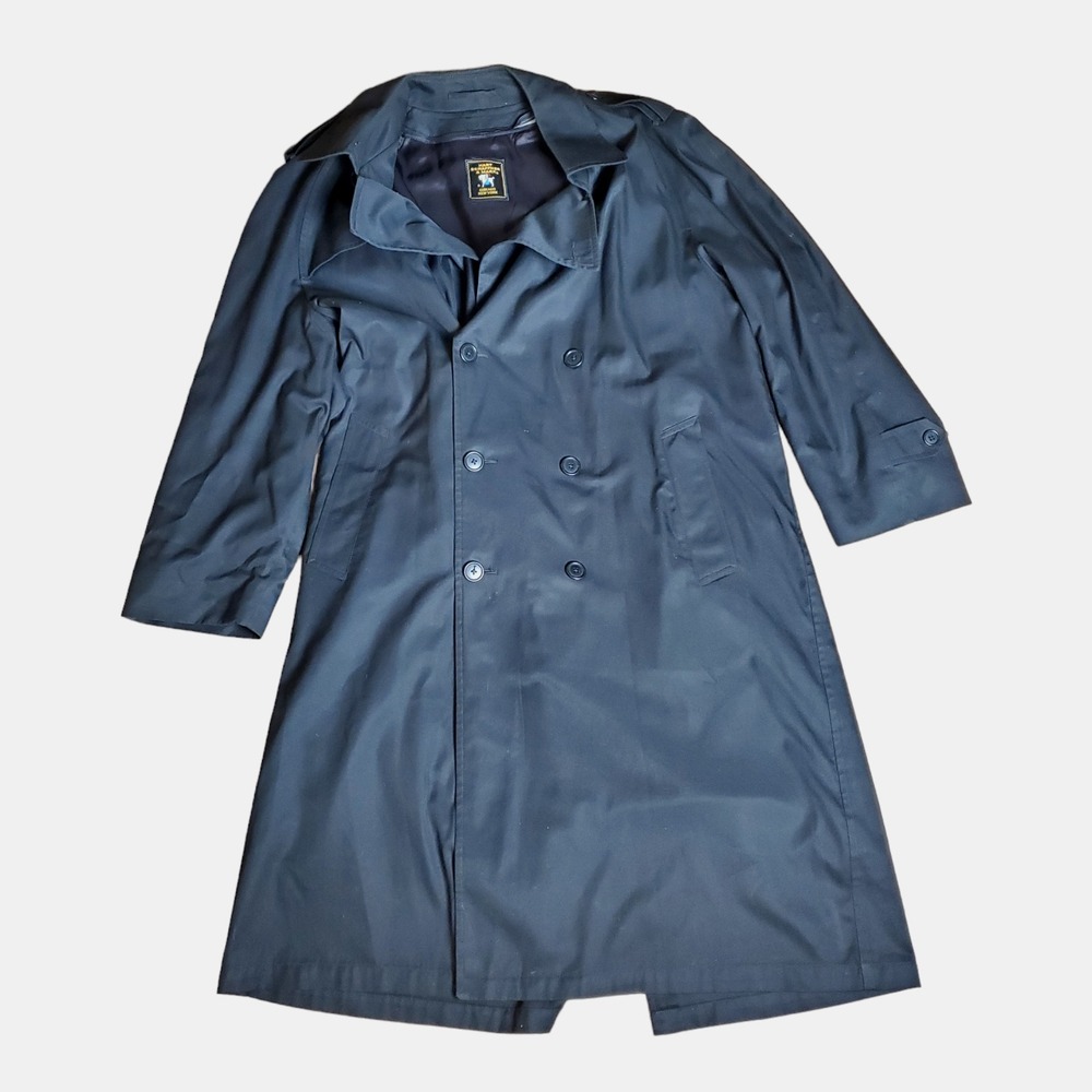 Hart‎ Schaffner Marx Mens Navy Blue Wool Blend Double Breasted Coat Size 42R